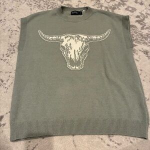 Sage Skull Knit Sweater Vest
